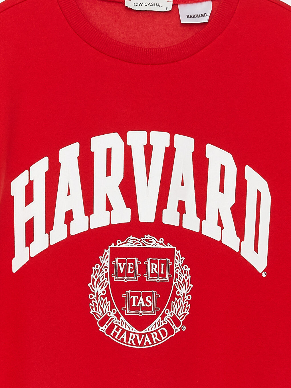 LCW Vision Kırmızı Bisiklet Yaka Harvard Baskılı Kadın Kalın Sweatshirt - 6