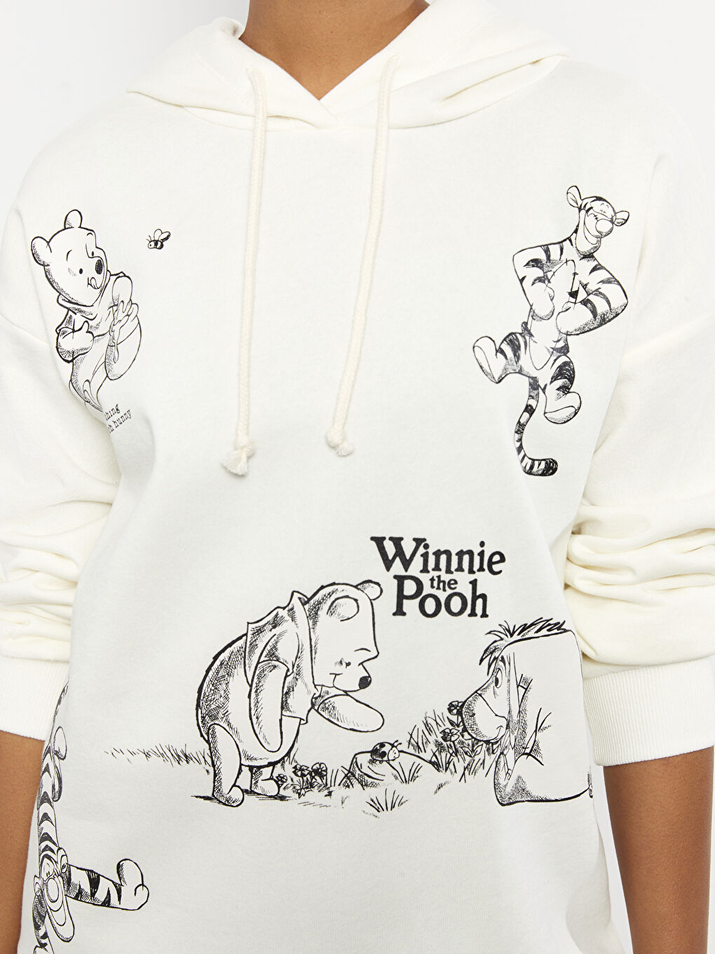 LCW Vision Debela dukserica sa kapuljačom Winnie the Pooh štampana prevelika za žene -W2IL11Z8-FDL