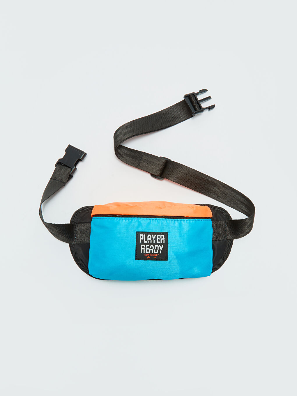 Turkuaz Renk Bloklu Erkek Çocuk Bel Çantası