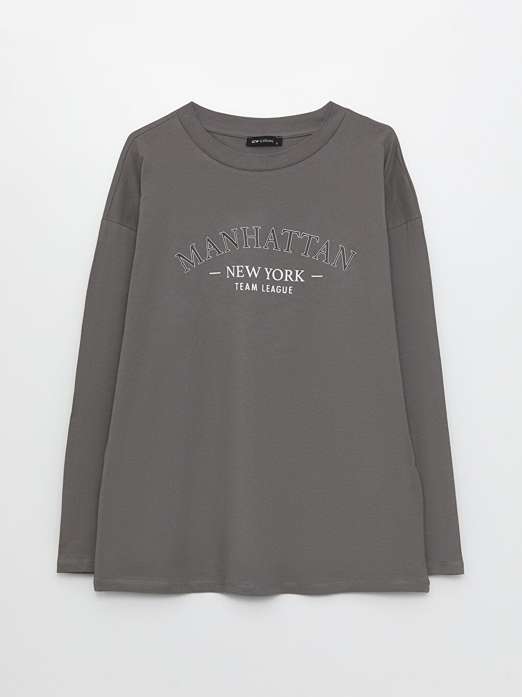 Crew Neck Printed Long Sleeve Women's T-Shirt-5