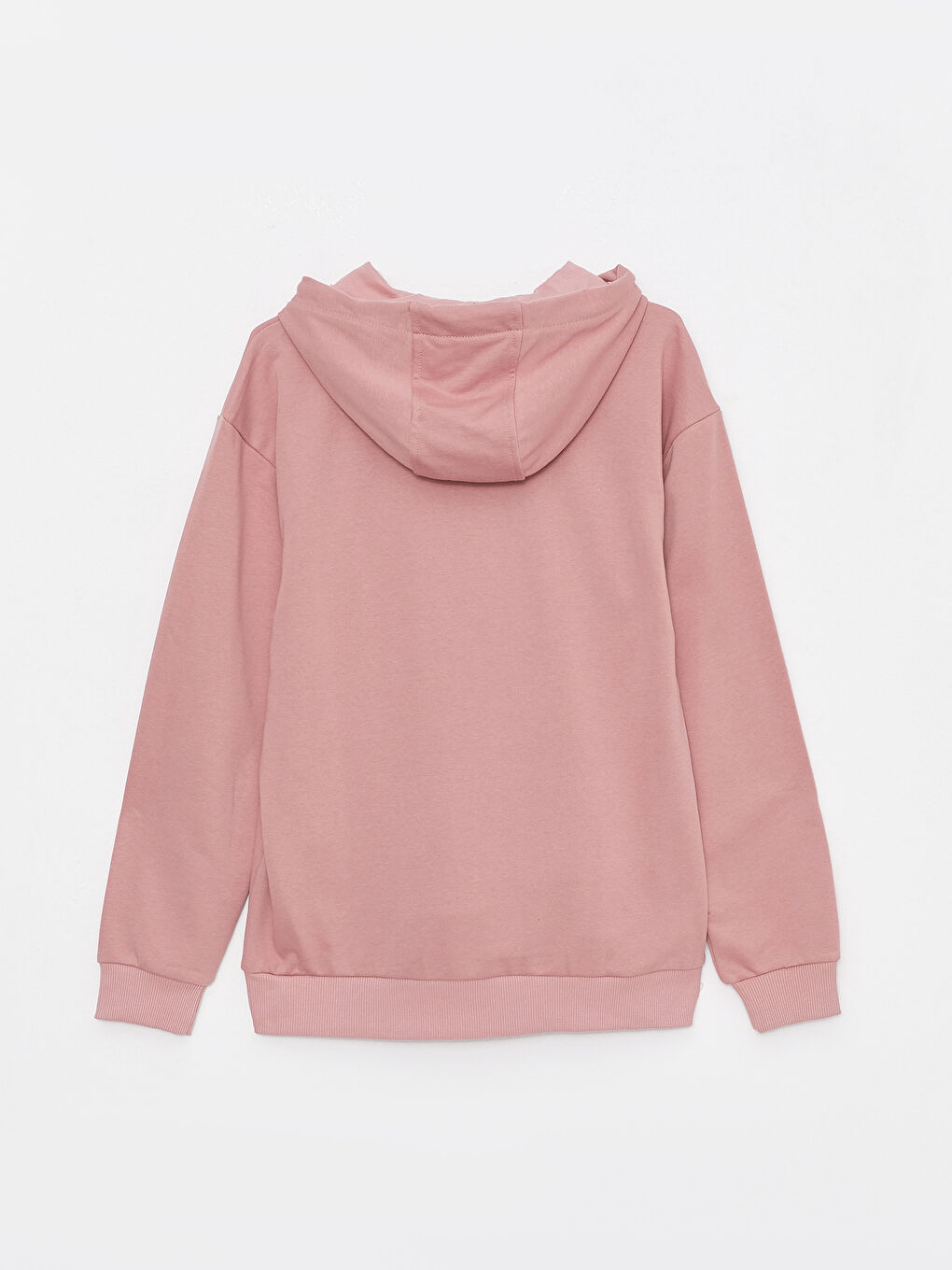 Pembe Uzun Kollu Baskılı Erkek Hoodie-6
