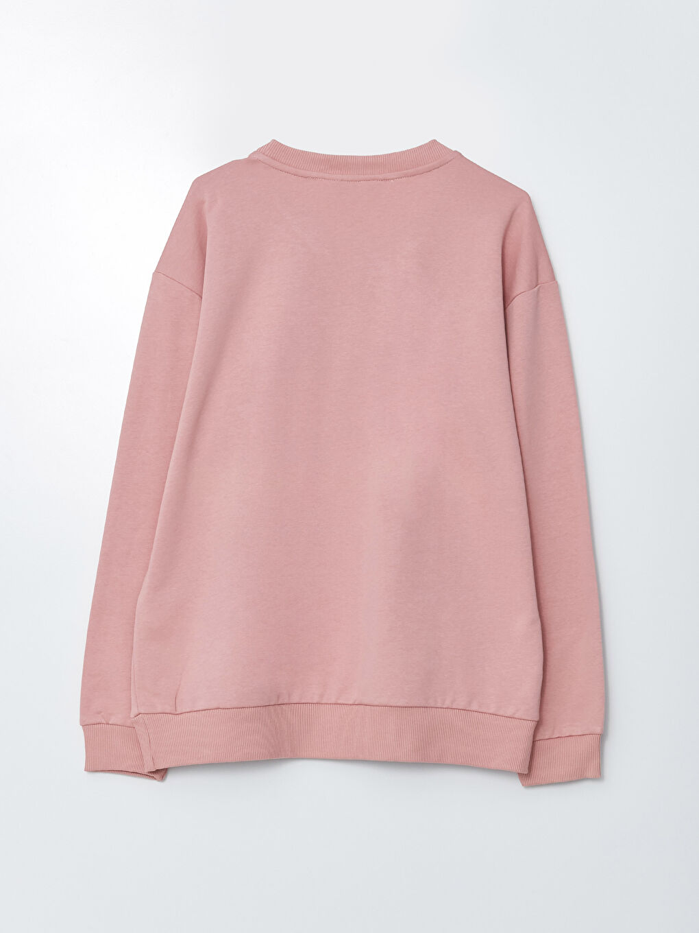 Pembe Bisiklet Yaka Uzun Kollu Baskılı Erkek Sweatshirt-6