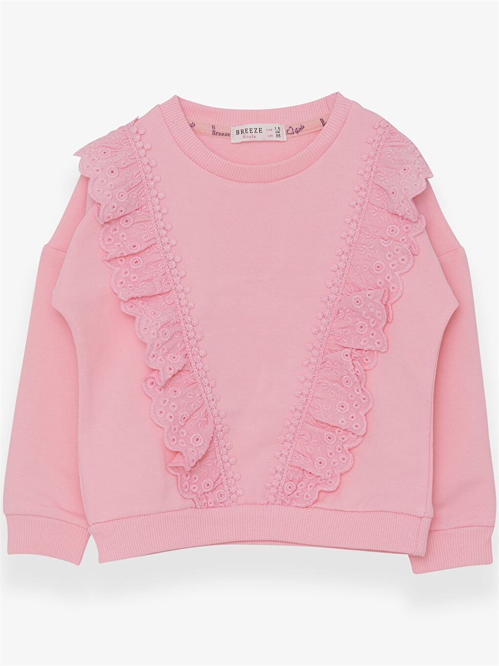 سويت شيرت كم طويل بياقة دائرية للبنات الرضع