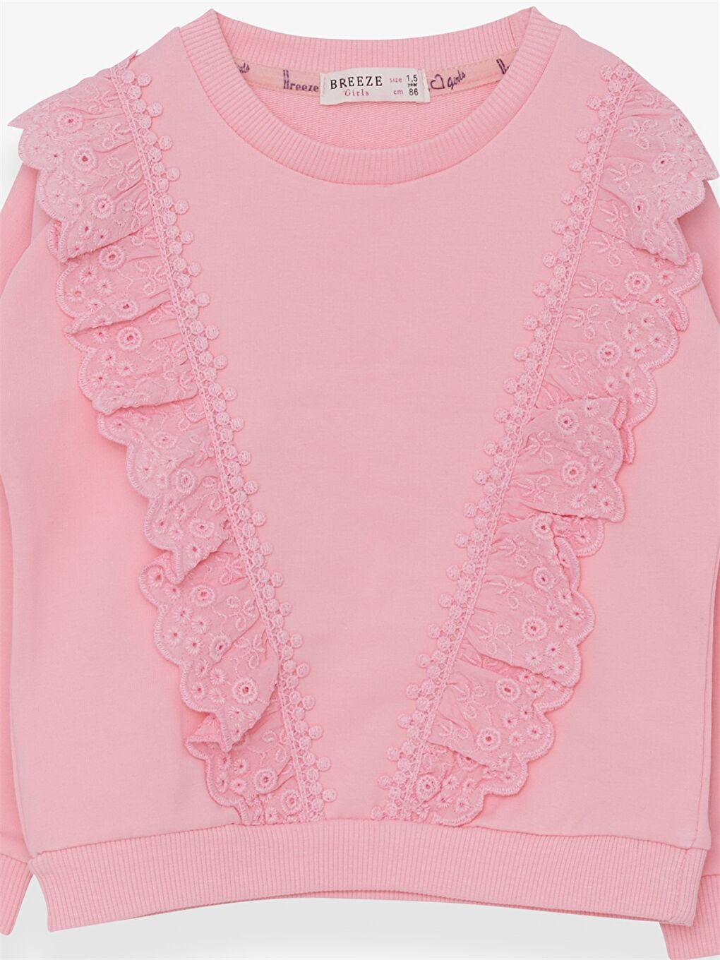 سويت شيرت كم طويل بياقة دائرية للبنات الرضع-2