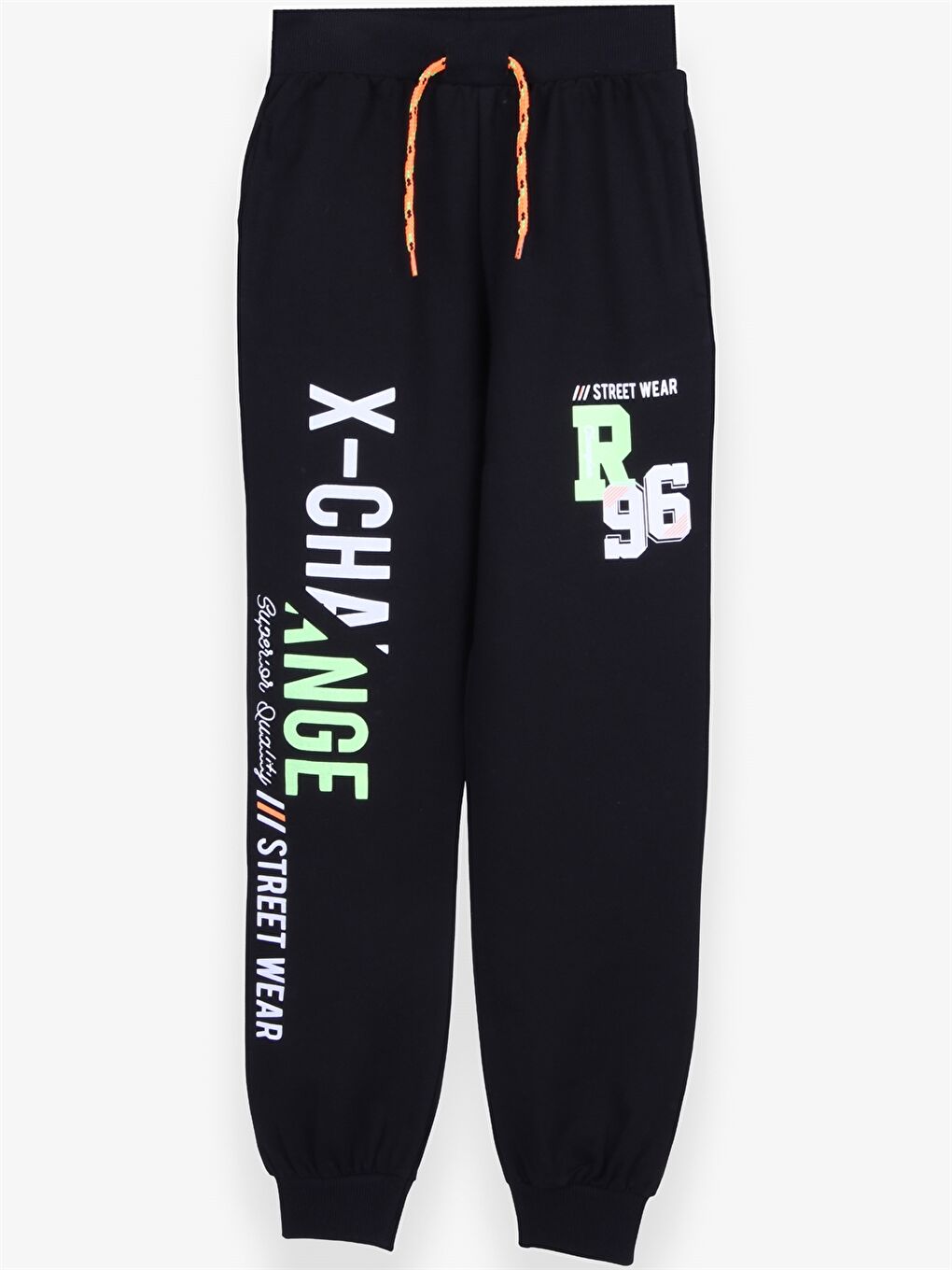 Siyah Beli Lastikli Baskılı Erkek Çocuk Jogger Eşofman Altı