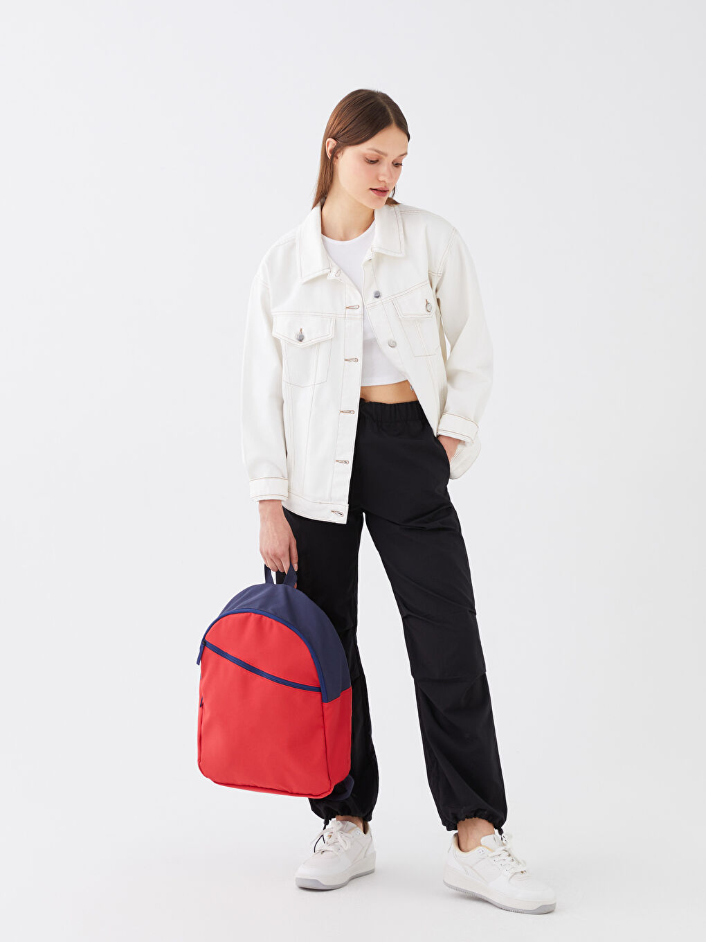 Женский однотонный рюкзак-2