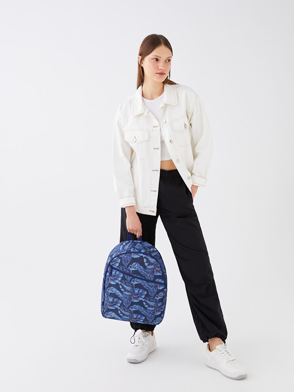 Mavi Desenli Kadın Sırt Çantası-2