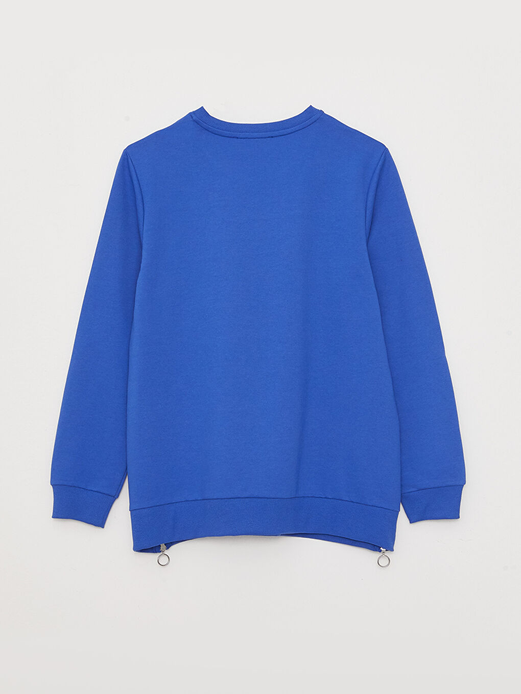 Mavi Bisiklet Yaka Düz Uzun Kollu Kadın Sweatshirt-6