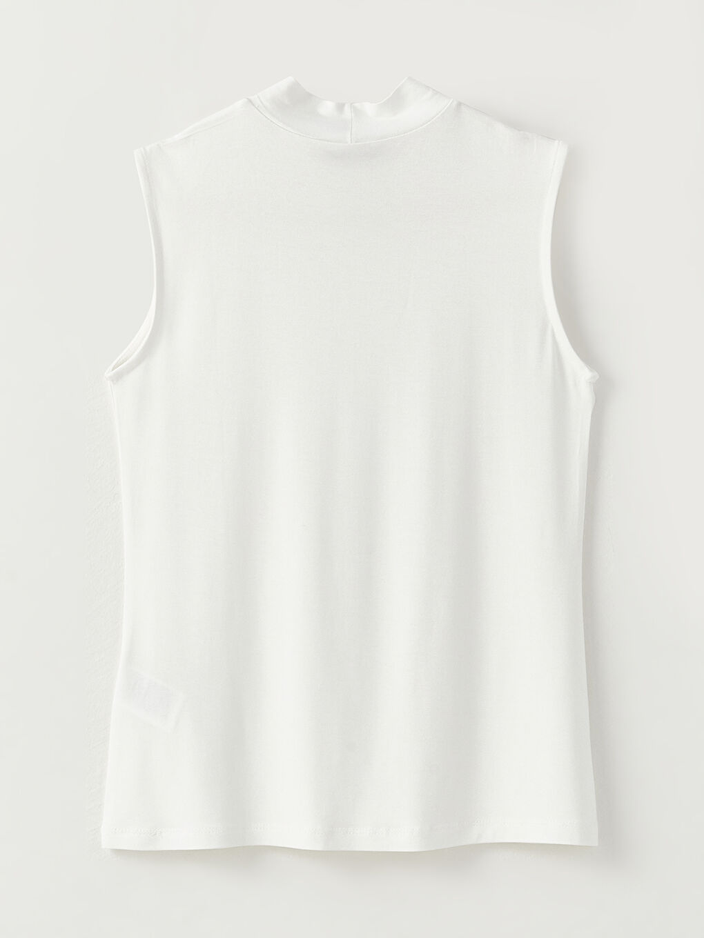 Ekru Kadın Dik Yaka Düz Atlet-6