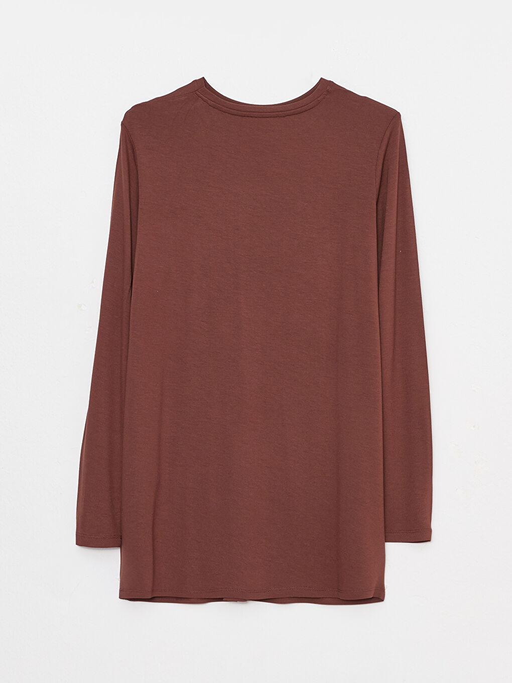 تيشيرت كم طويل سادة بياقة دائرية للسيدات-6