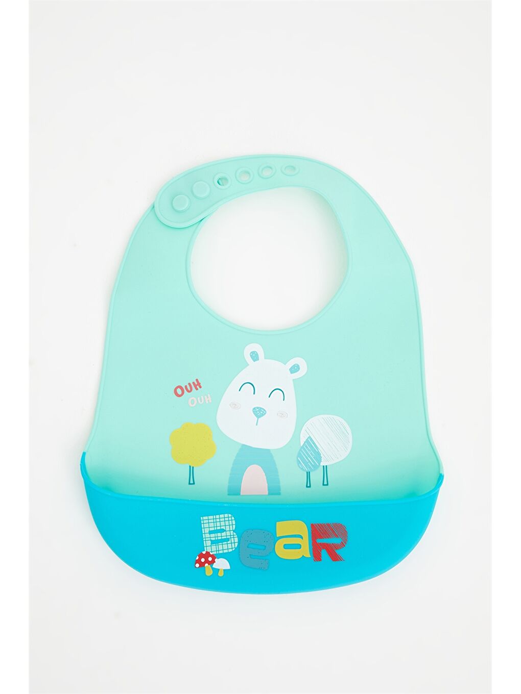 Desenli Erkek Bebek Silikon Mama Önlüğü