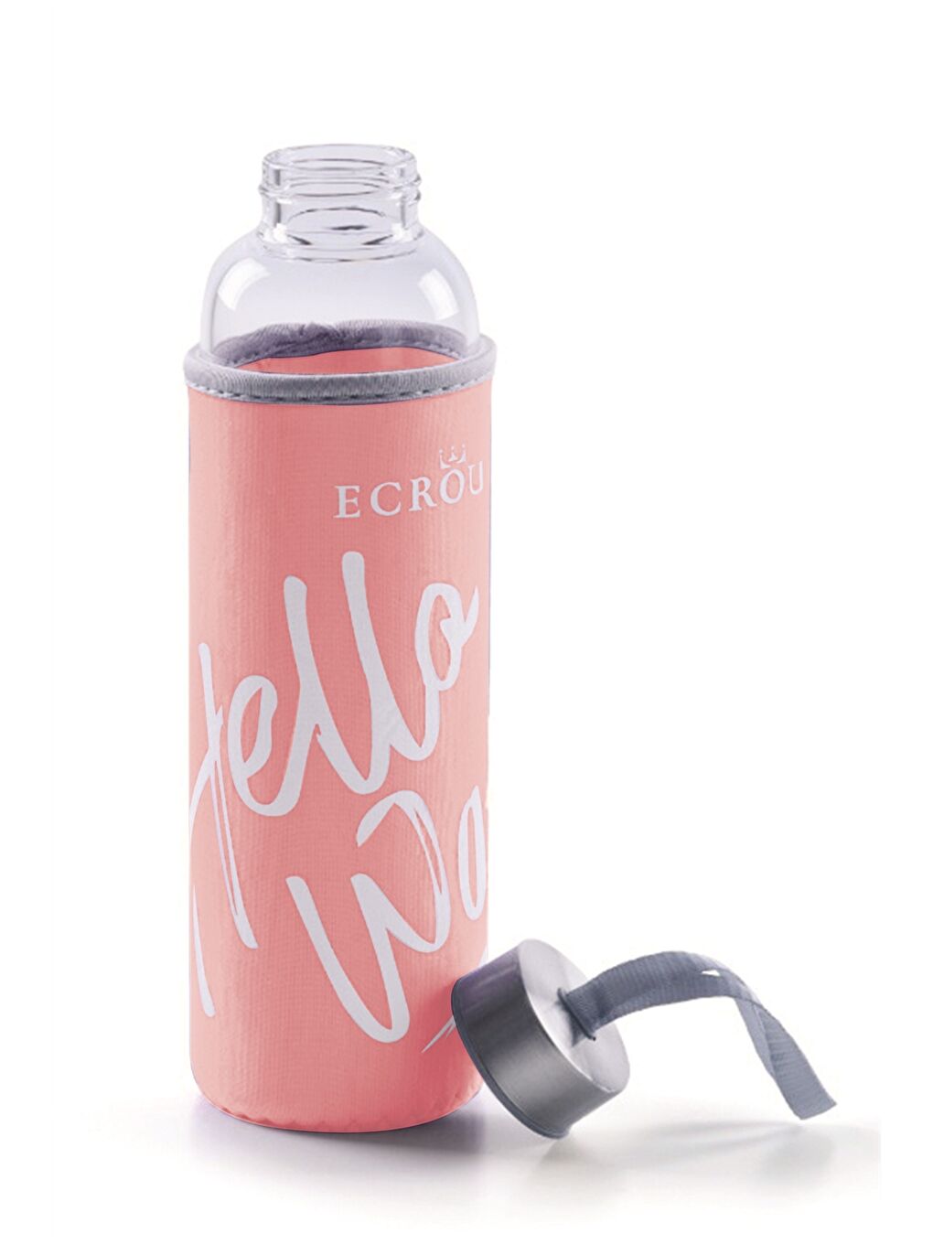 Pembe Baskılı Kılıflı Cam Matara 500 ml-2