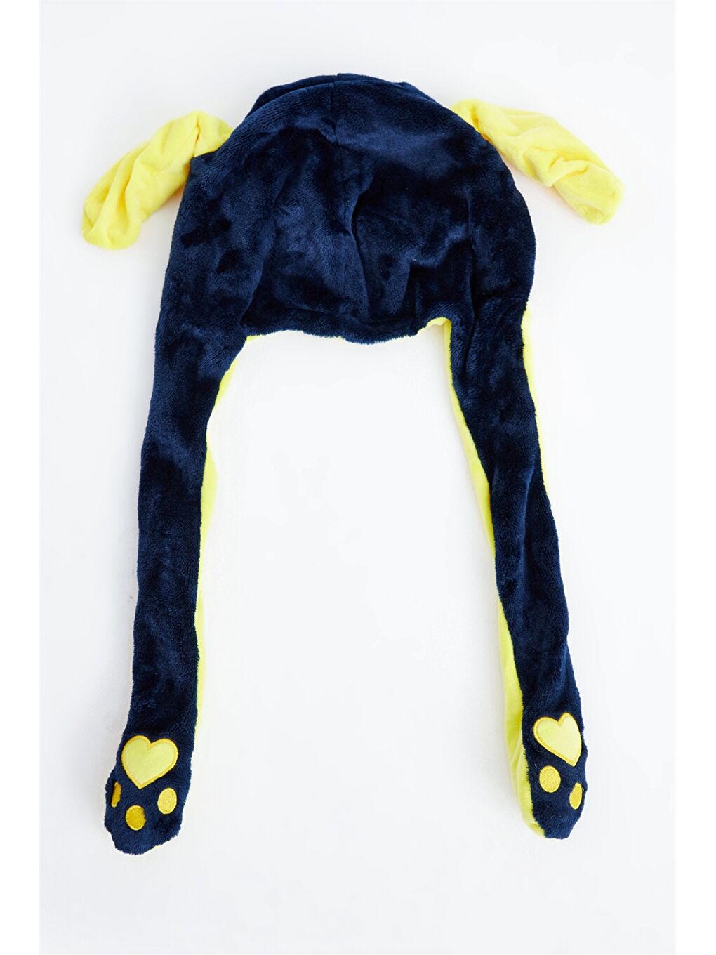 Lacivert Hareketli Kulak Aplikeli Kadın Şapka-5