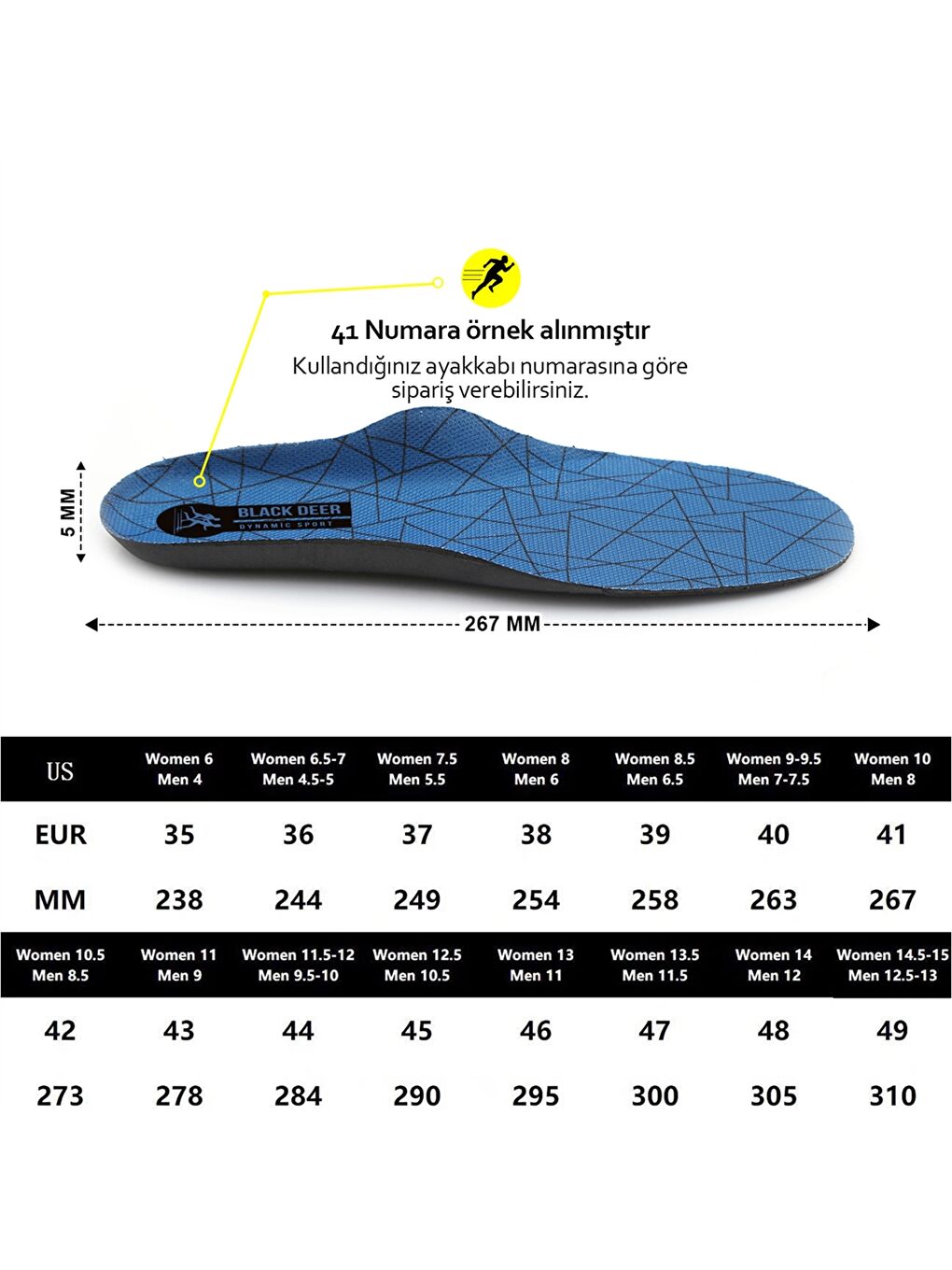 Mavi Dynamic Sport Ayakkabı İç Tabanlık-4