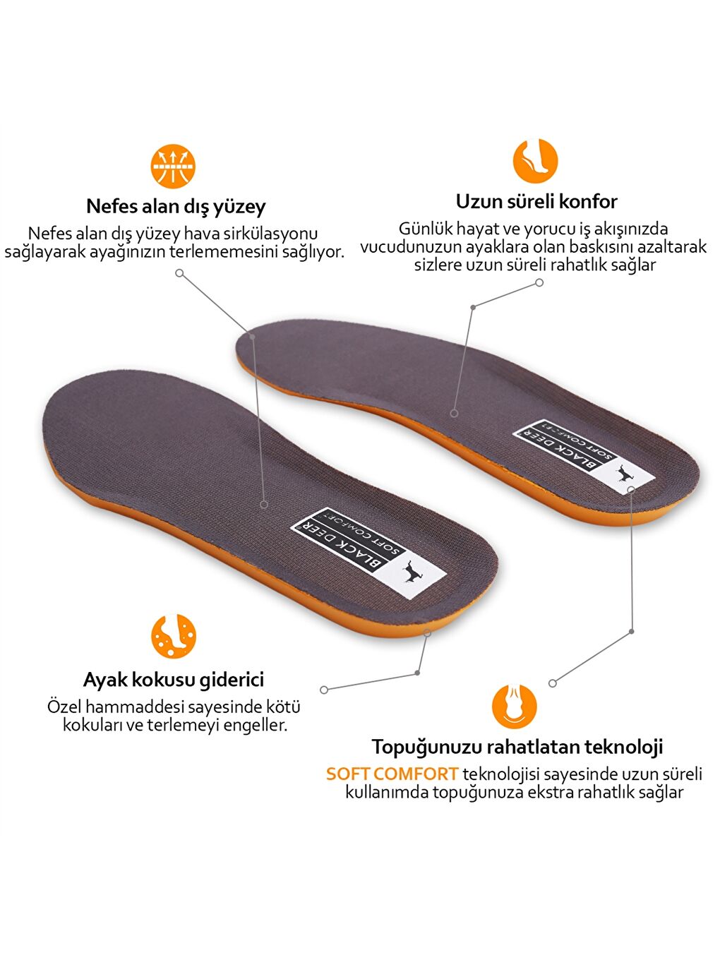 Gri Yumuşak Konfor X30 Ortopedik Tabanlık-2