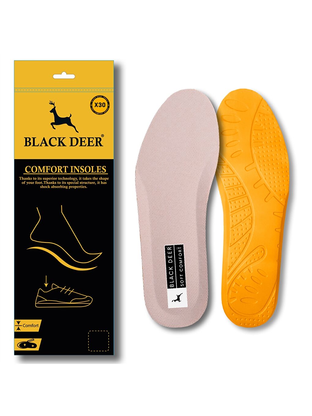 Beyaz Yumuşak Konfor X30 Ortopedik Tabanlık