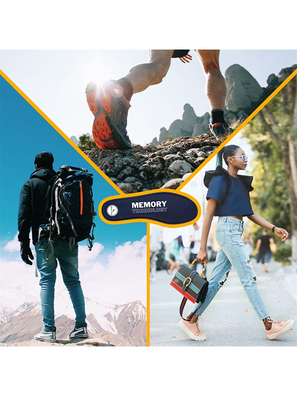 Bej Memory Foam Technology Q90 Spor Ayakkabı İç Tabanlık-5