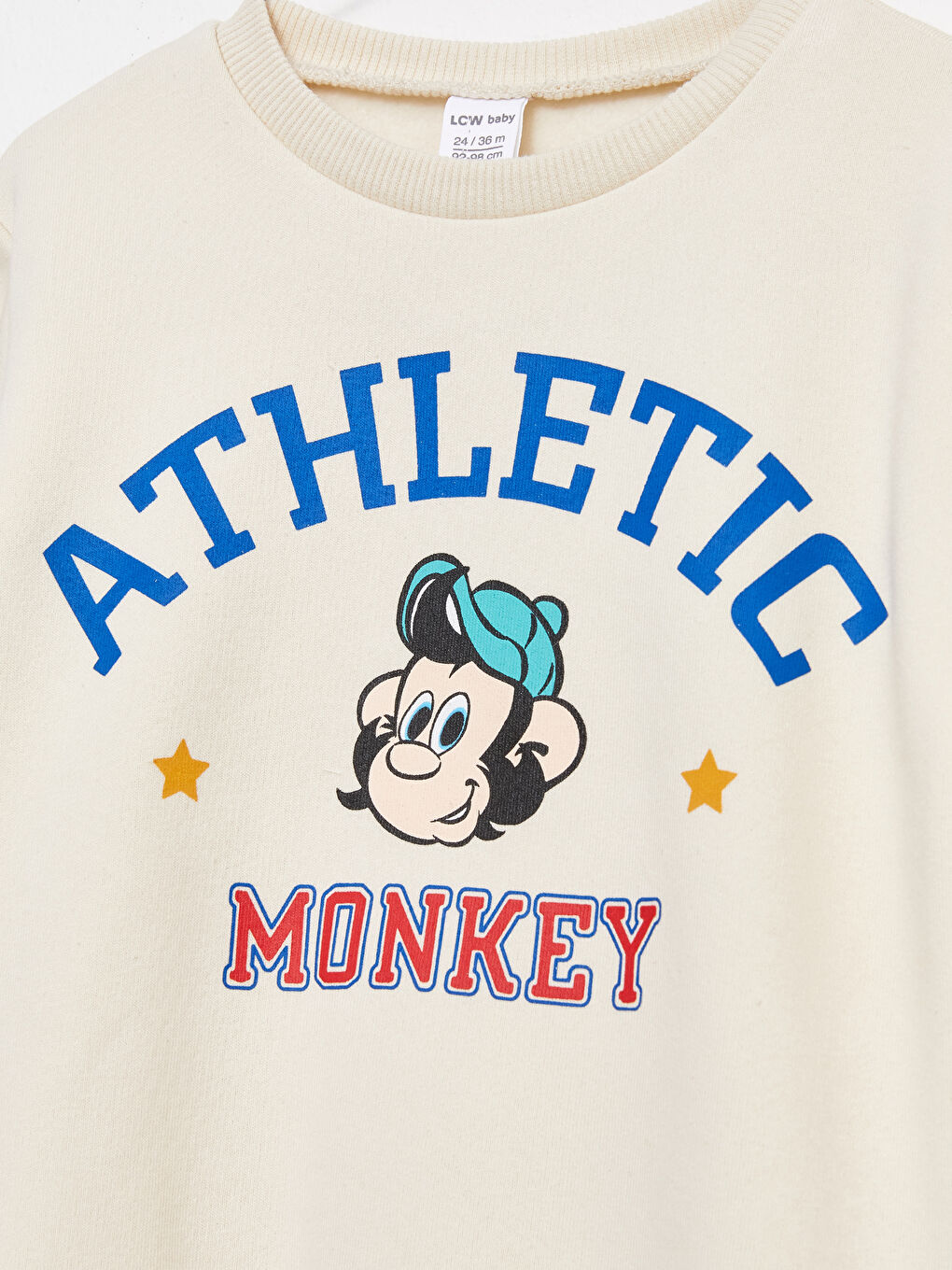 Crew Neck Long Sleeve Nostalgic Monkey Printed Baby Boys' Sweatshirt-4