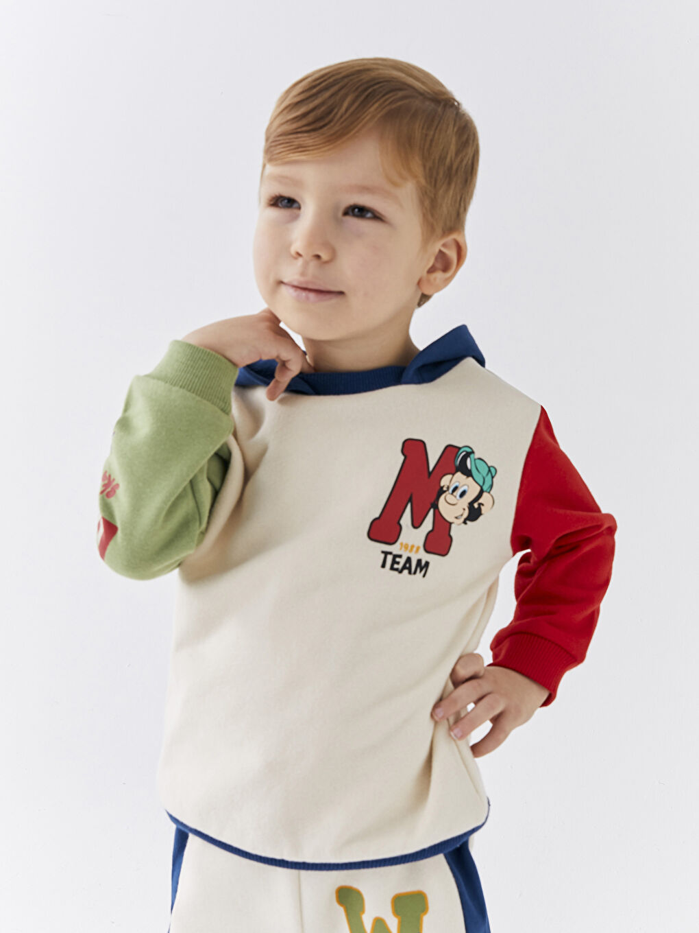 Hooded Long Sleeve Nostalgic Monkey Printed Baby Boy Sweatshirt-3