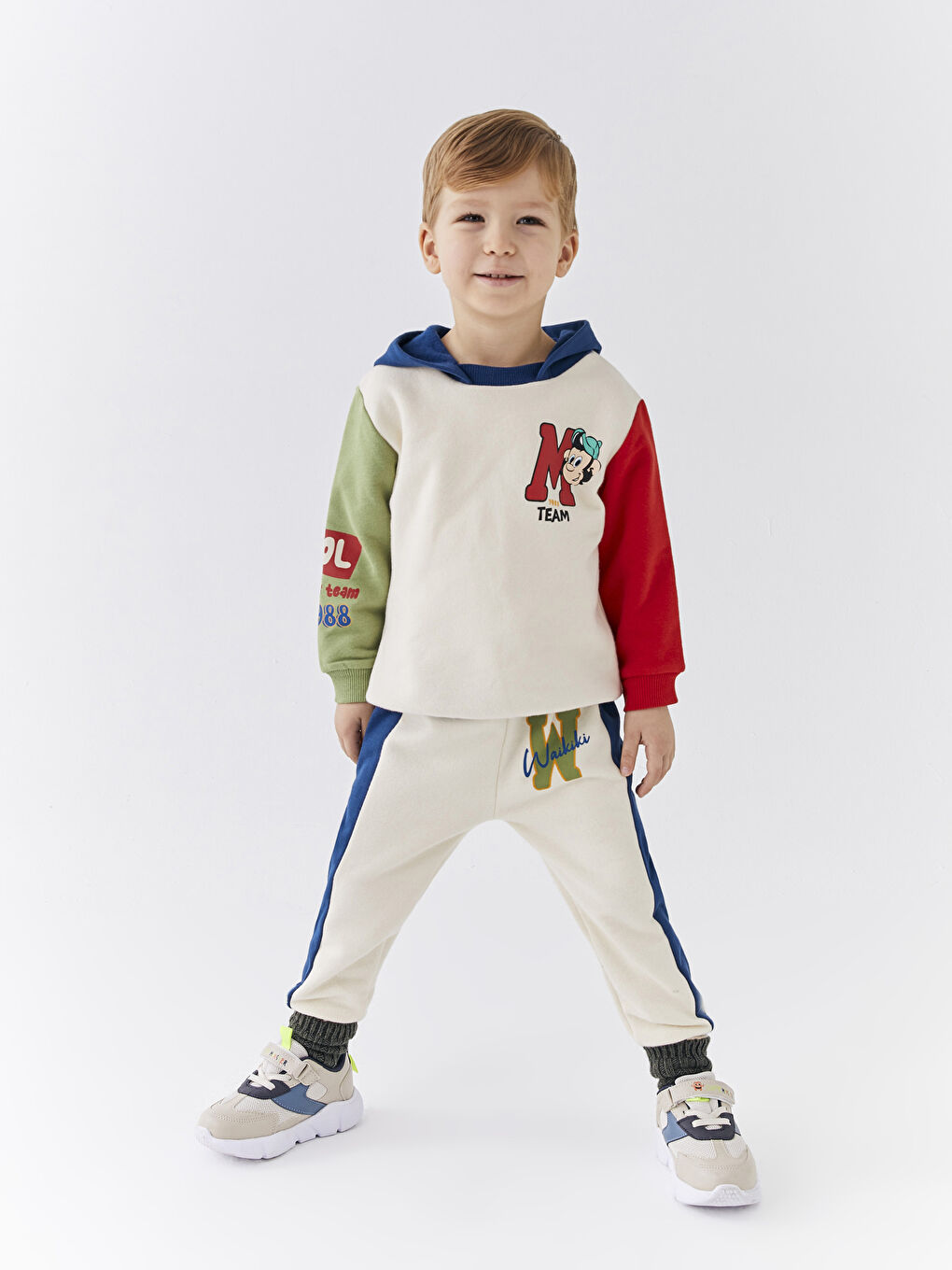 Hooded Long Sleeve Nostalgic Monkey Printed Baby Boy Sweatshirt-7