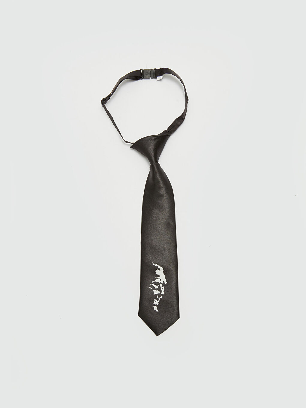 Siyah Atatürk Baskılı Erkek Çocuk Kravat