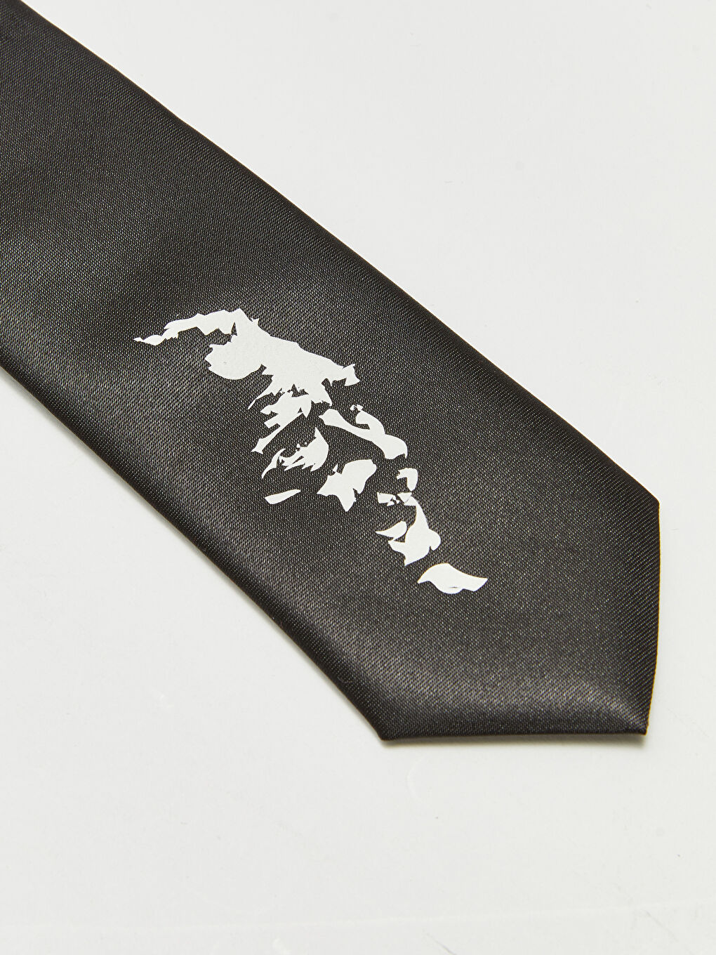Siyah Atatürk Baskılı Erkek Çocuk Kravat-1