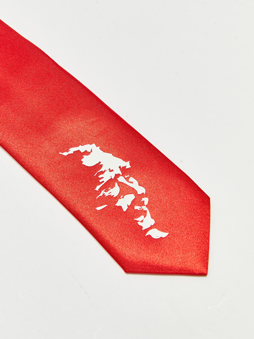 Kırmızı Atatürk Baskılı Erkek Çocuk Kravat-1
