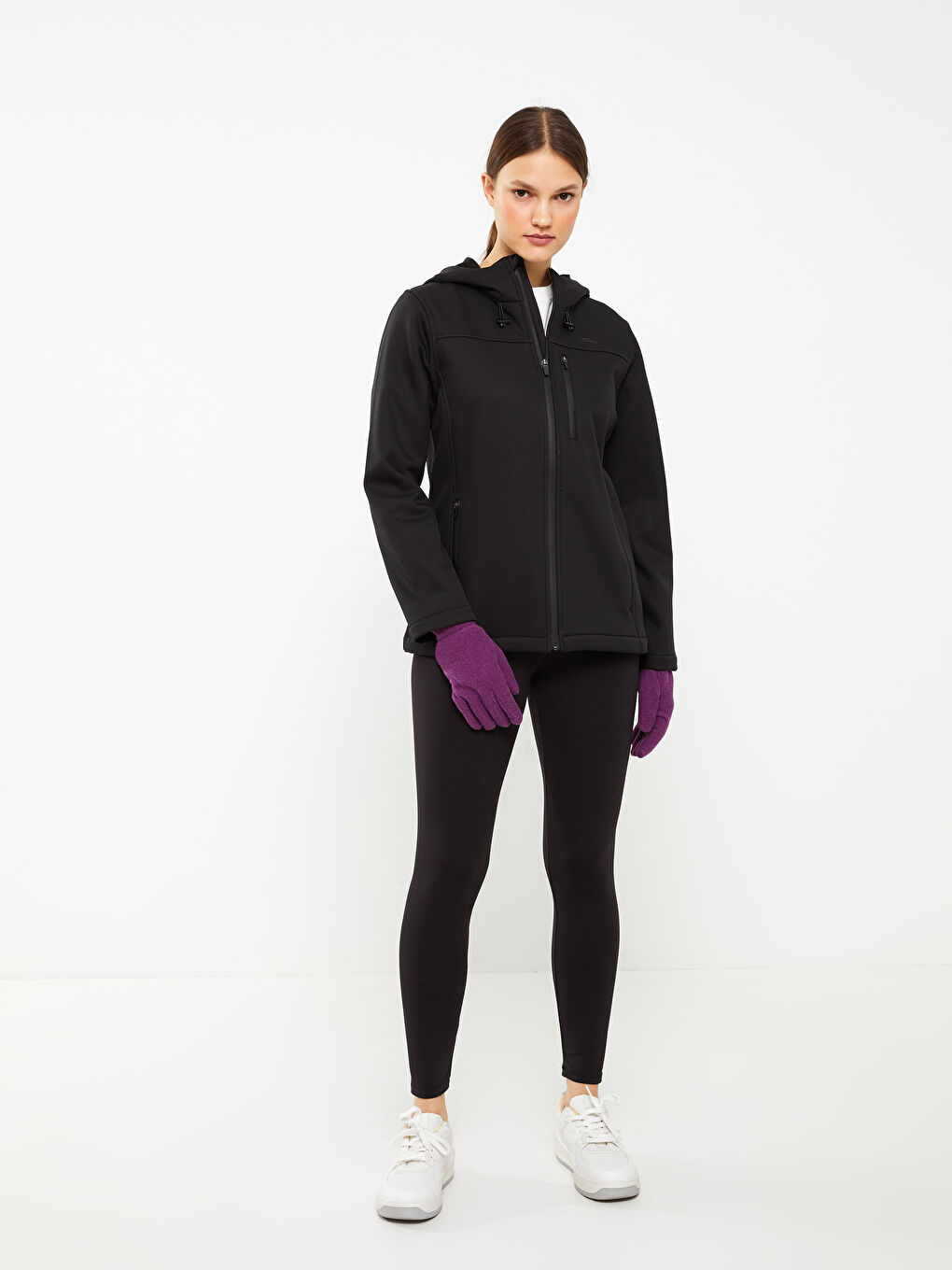 Mor Kadın Düz Triko Eldiven