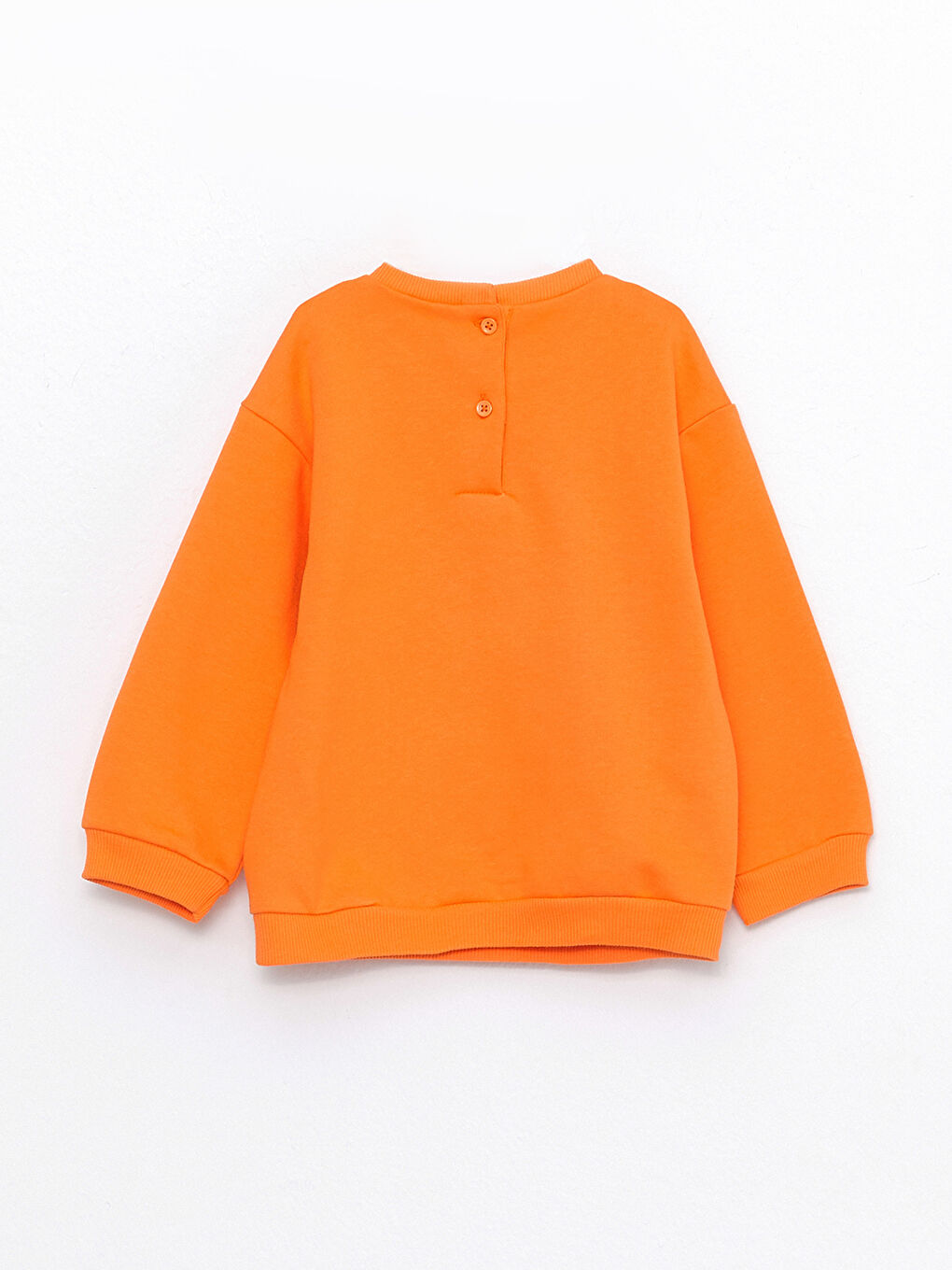 Turuncu Bisiklet Yaka Uzun Kollu Minnie Mouse Baskılı Kız Bebek Sweatshirt-1