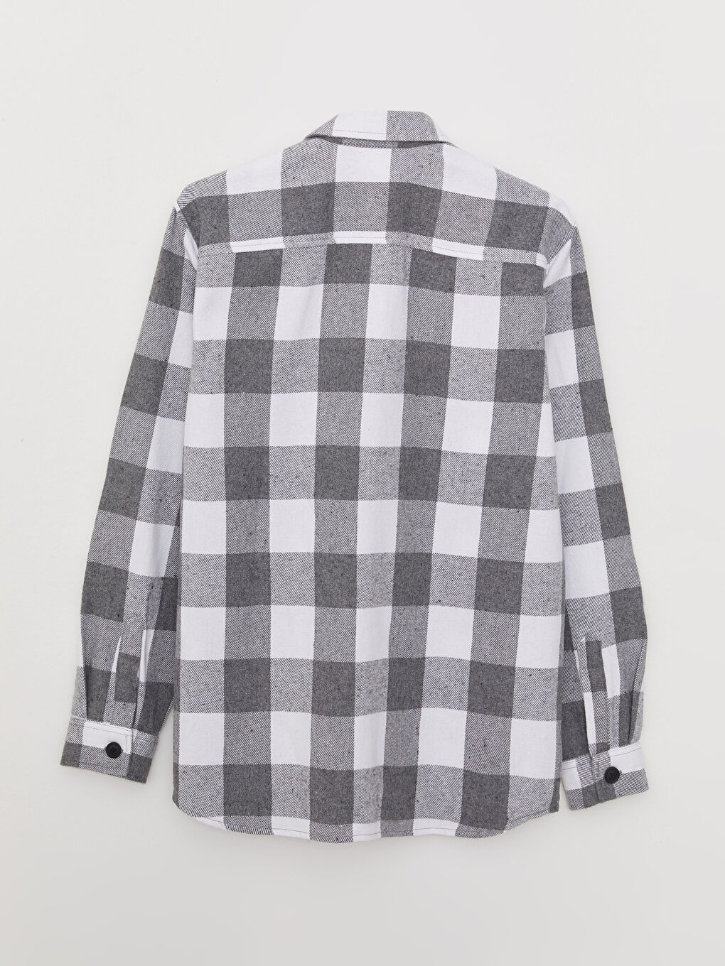 Gri Regular Fit Uzun Kollu Ekose Erkek Oduncu Gömlek-6