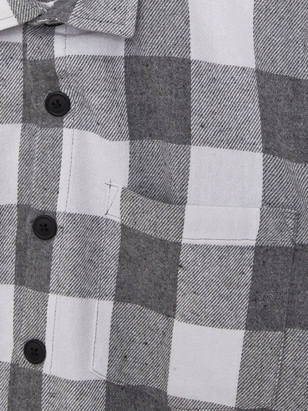 Gri Regular Fit Uzun Kollu Ekose Erkek Oduncu Gömlek-7