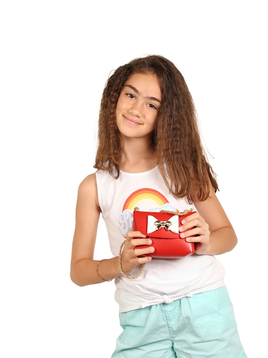 Kırmızı Fiyonk Detaylı Kız Çocuk Omuz Çantası-2