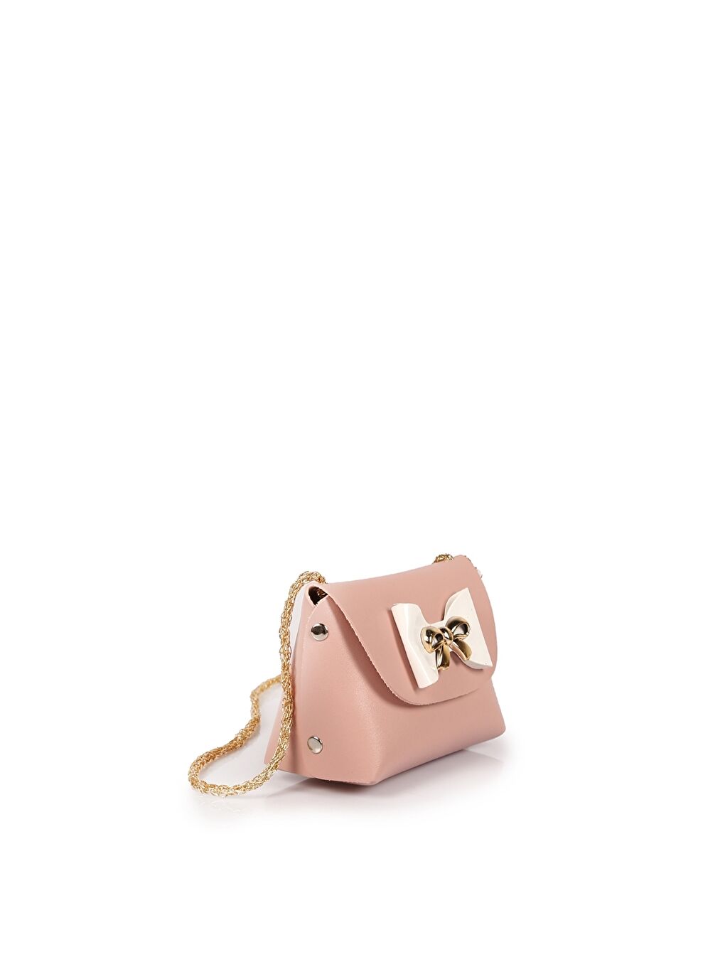 Pembe Fiyonk Detaylı Kız Çocuk Omuz Çantası-5