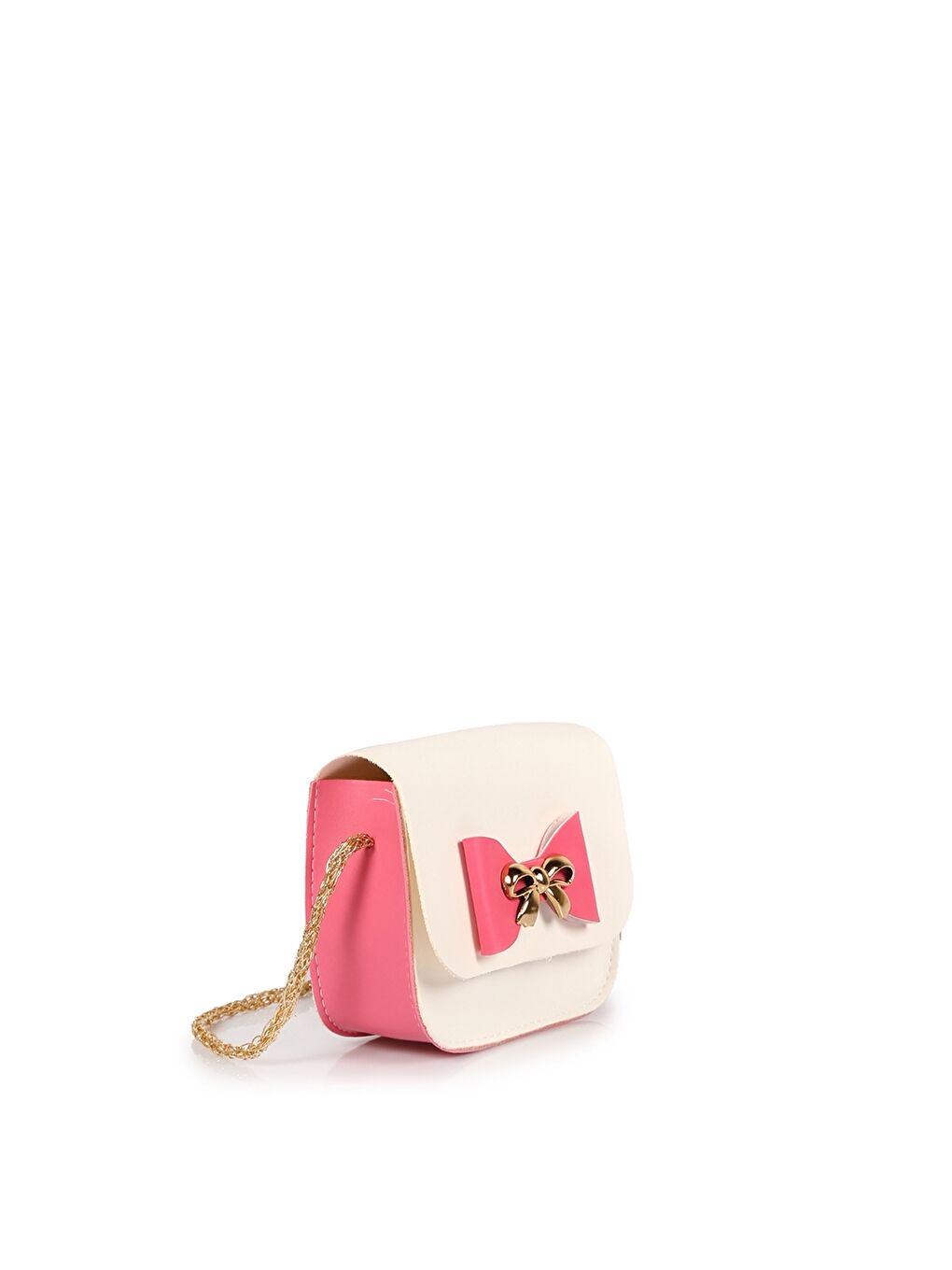 Beyaz Fiyonk Detaylı Kız Çocuk Omuz Çantası-5