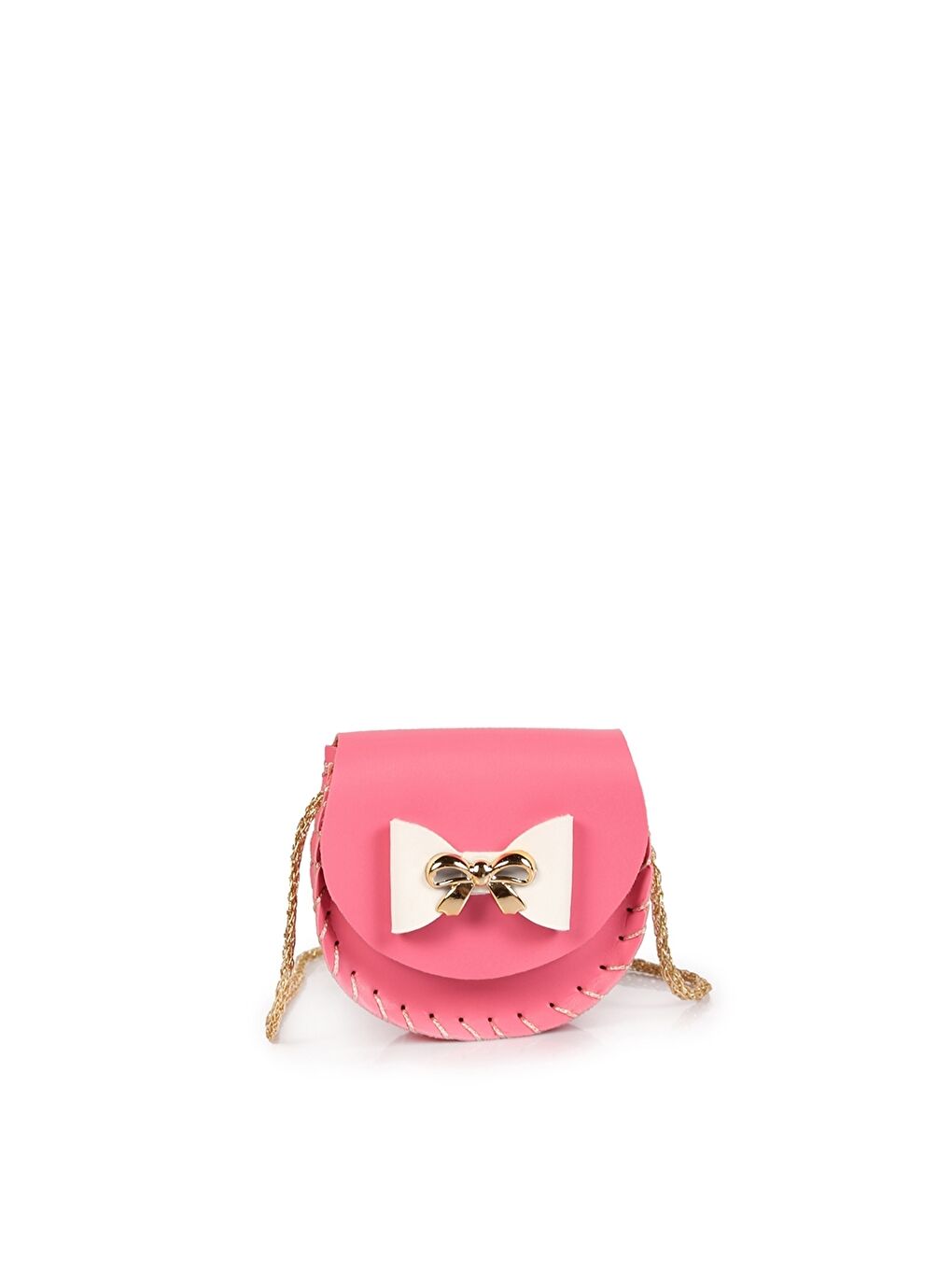 Fuşya Fiyonk Detaylı Kız Çocuk Omuz Çantası-4