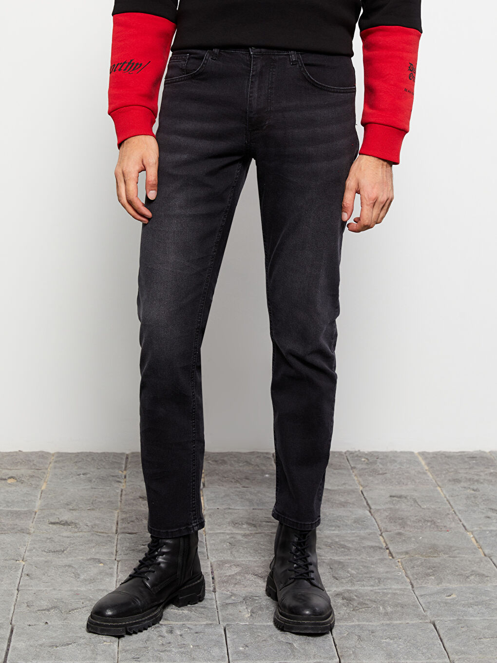 Siyah Regular Fit Erkek Jean Pantolon-2