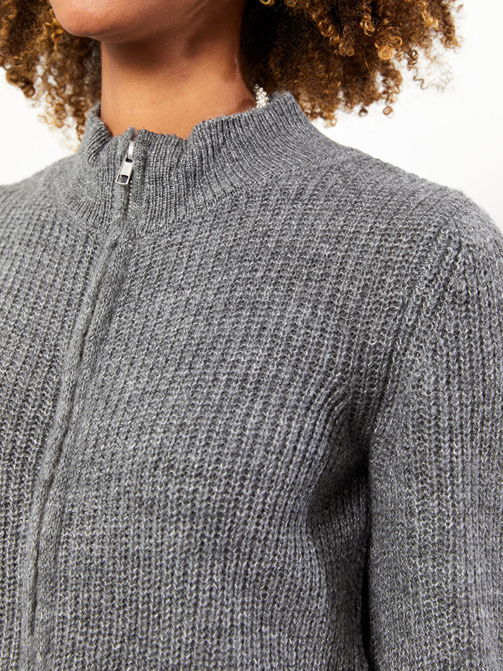 LCW ECO Trichterkragen Schlicht Langarm Strickjacke für Damen -W2IO70Z8-L8N