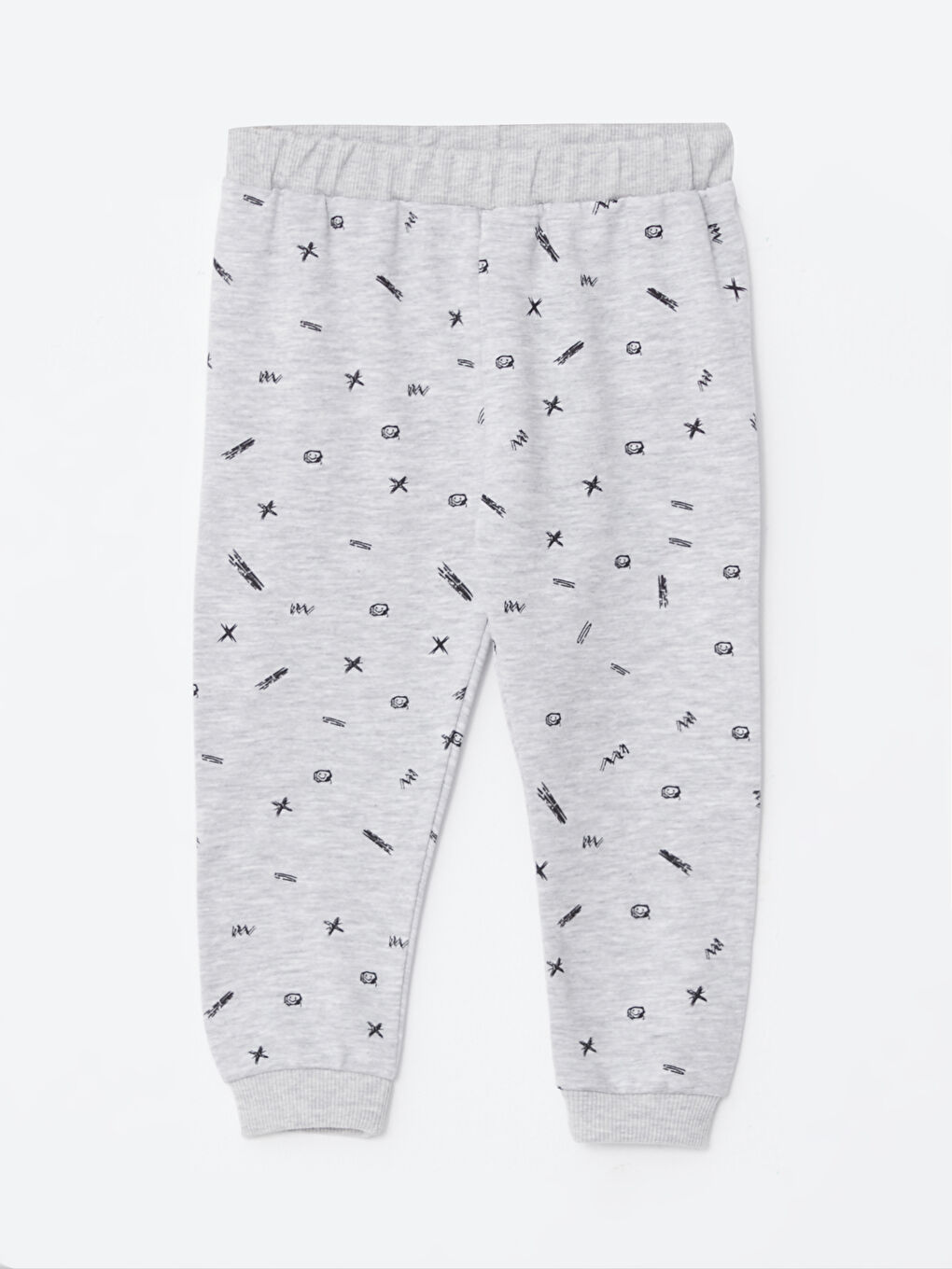 Gri Bisiklet Yaka Uzun Kollu Erkek Bebek 2'li Takım-2