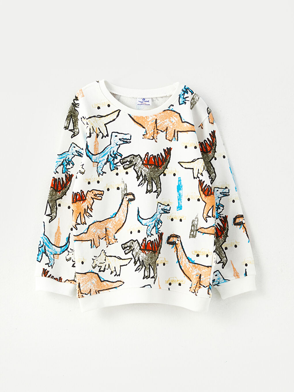 Haki Bisiklet Yaka Uzun Kollu Erkek Bebek 2'li Takım-1