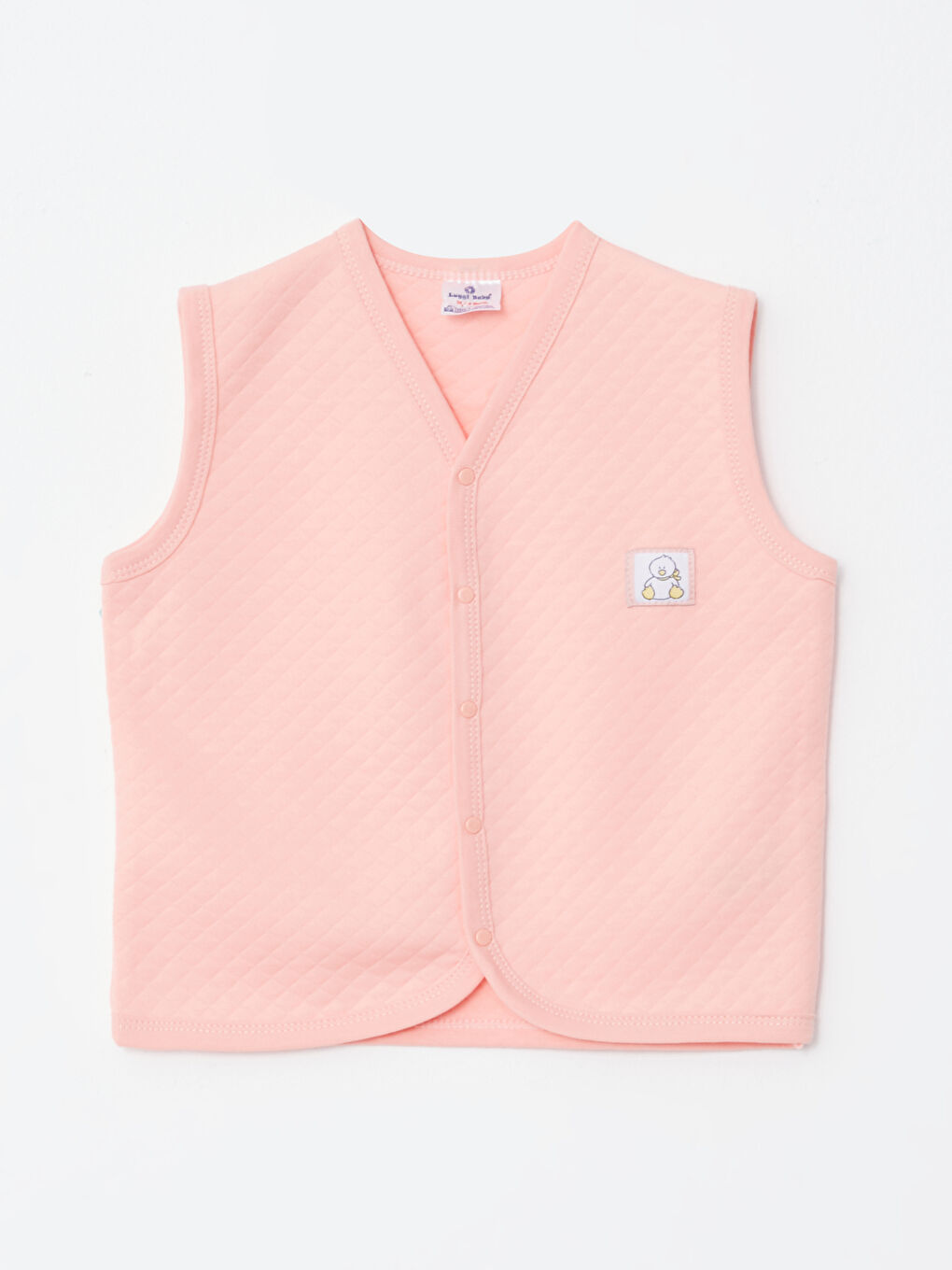 Gilet Matelassé à Motif Encolure en V pour Bébé Fille