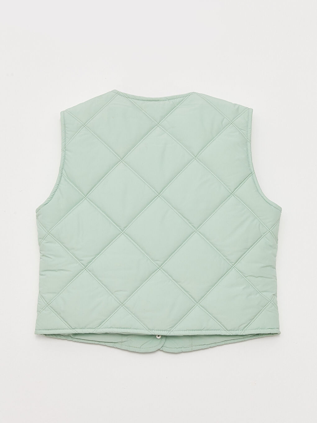 Yeşil Bisiklet Yaka Kapitone Kadın Yelek-8