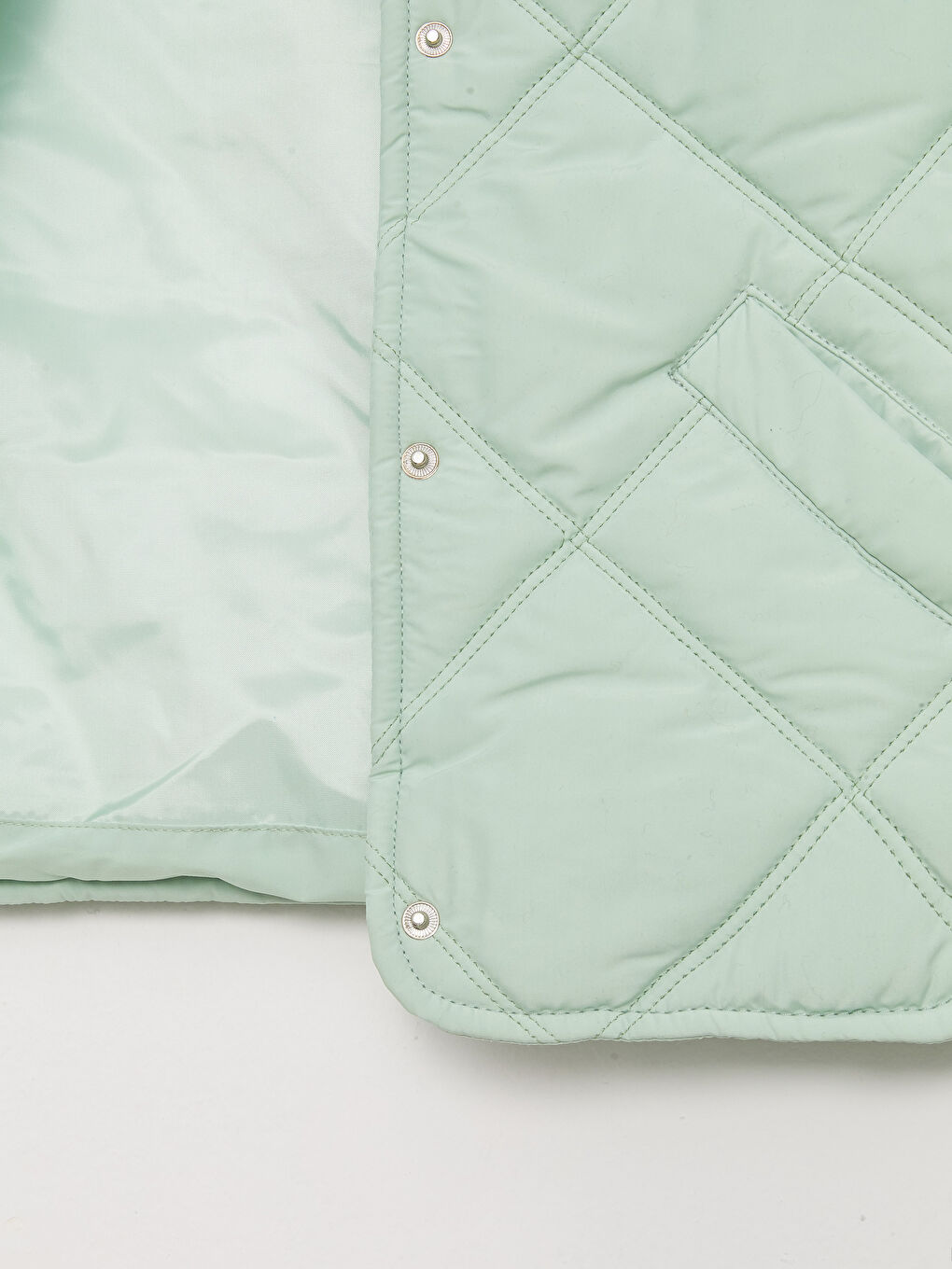 Yeşil Bisiklet Yaka Kapitone Kadın Yelek-10