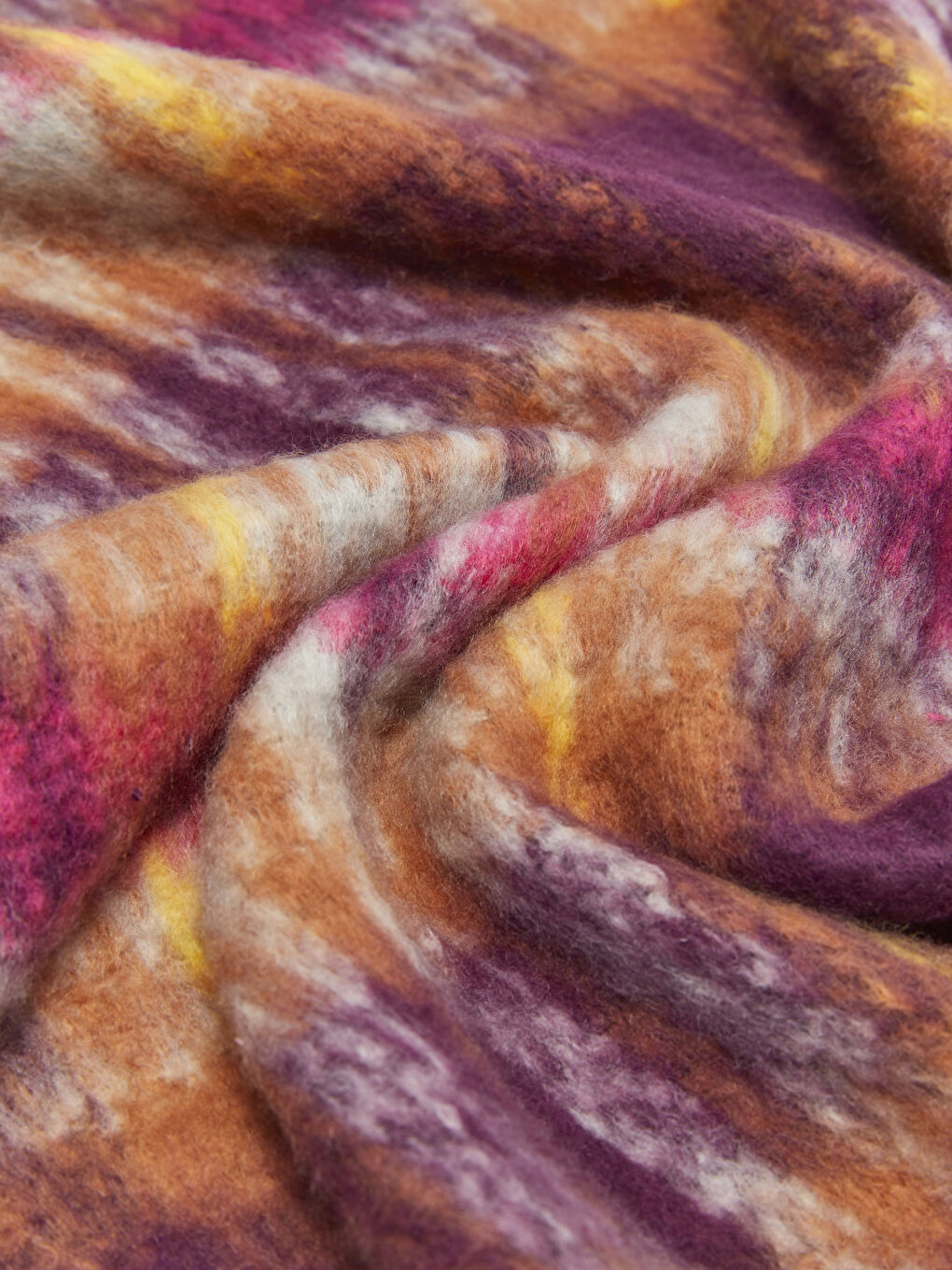 Mor Ekose Saçaklı Kadın Atkı-4