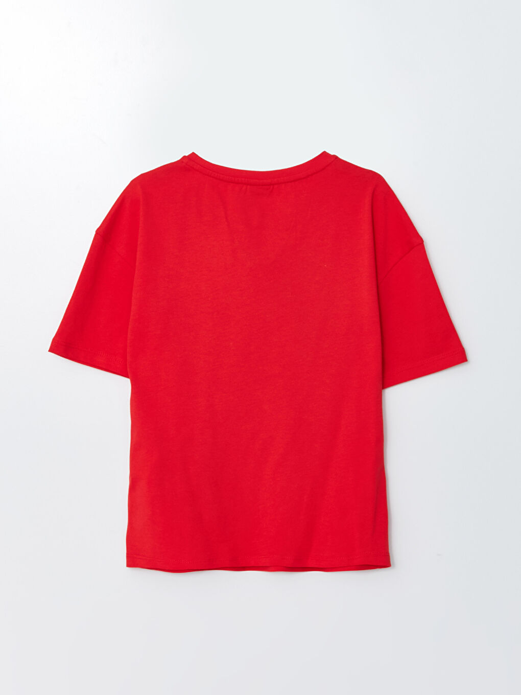 Crew Neck Printed Short Sleeve Cotton Girl T-shirt-1