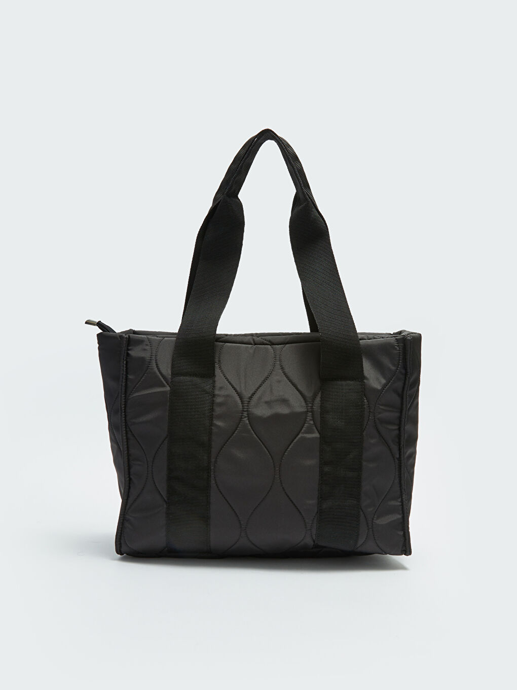 Siyah Paraşüt Kumaş Nakışlı Kadın Kol Çantası-5