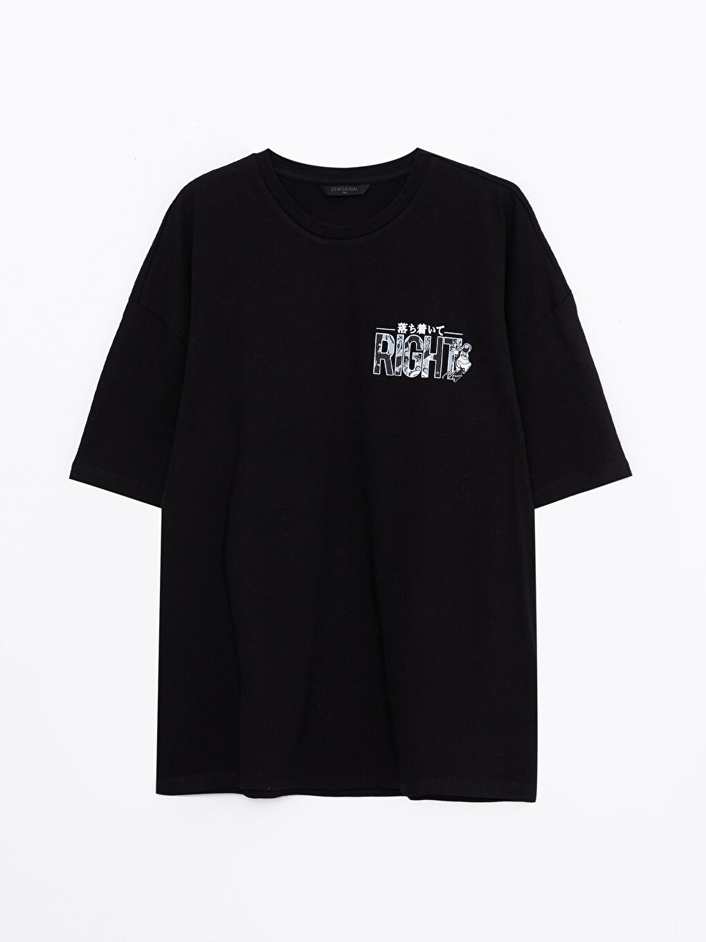 Siyah Bisiklet Yaka Kısa Kollu Nostaljik Maymun Baskılı Penye Erkek Tişört-13