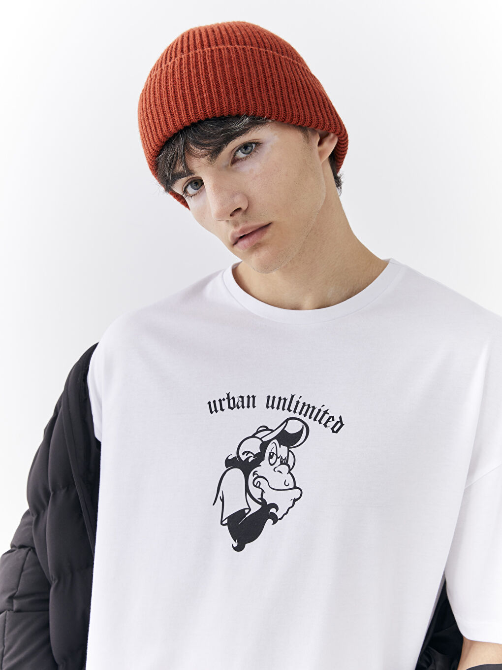 XSIDE T-shirt en Jersey à Manches Courtes Col Rond Imprimé Singe Nostalgique pour Hommes-10