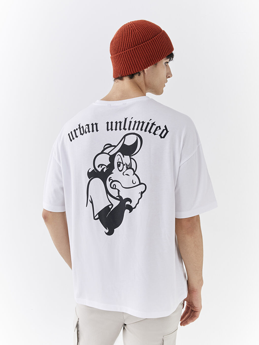 XSIDE T-shirt en Jersey à Manches Courtes Col Rond Imprimé Singe Nostalgique pour Hommes-14