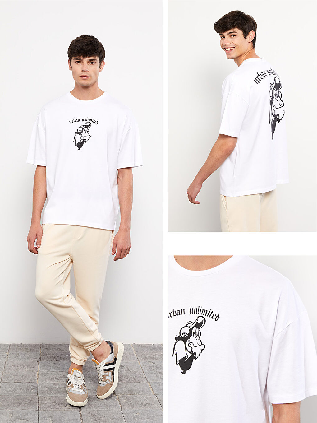 XSIDE T-shirt en Jersey à Manches Courtes Col Rond Imprimé Singe Nostalgique pour Hommes-1