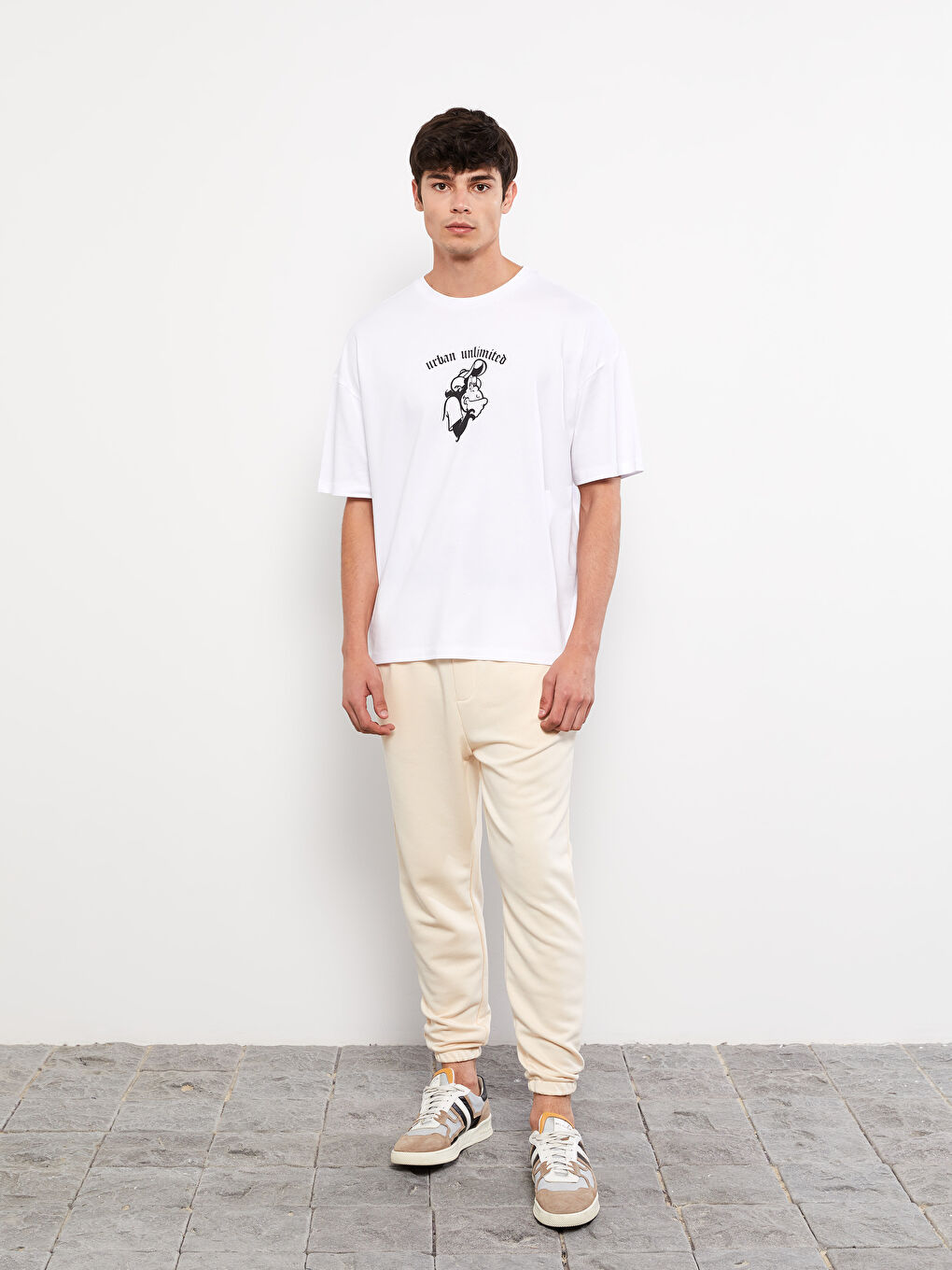 XSIDE T-shirt en Jersey à Manches Courtes Col Rond Imprimé Singe Nostalgique pour Hommes-5